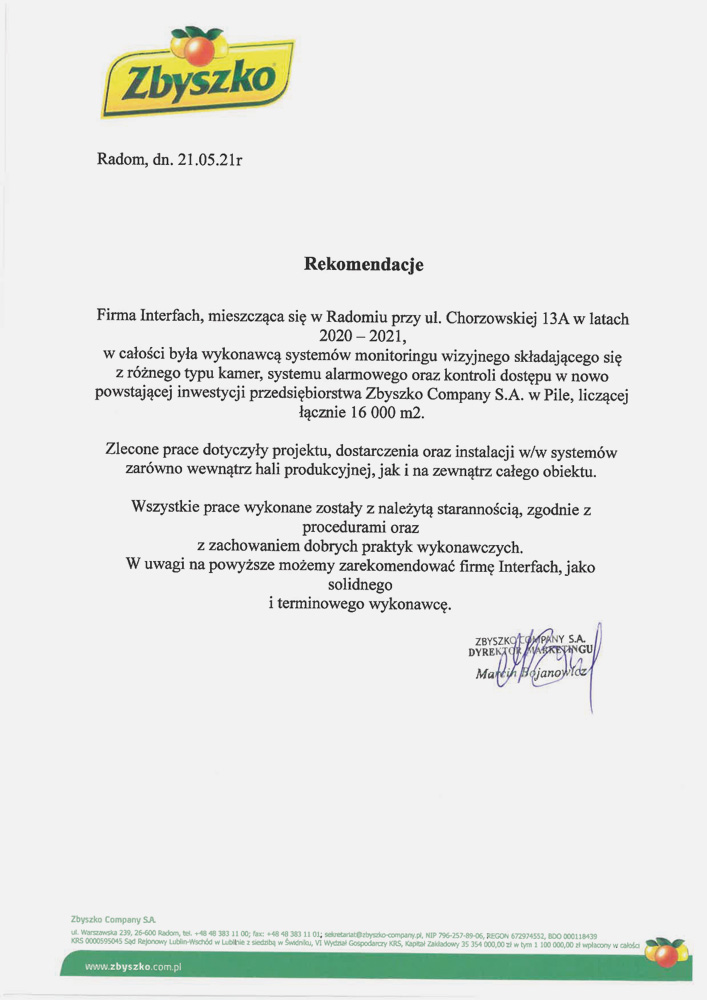 Rekomendacje od Zbyszko Company S.A.